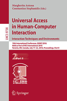 Kartonierter Einband Universal Access in Human-Computer Interaction. Interaction Techniques and Environments von 