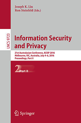 Kartonierter Einband Information Security and Privacy von 