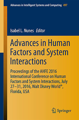 Couverture cartonnée Advances in Human Factors and System Interactions de 