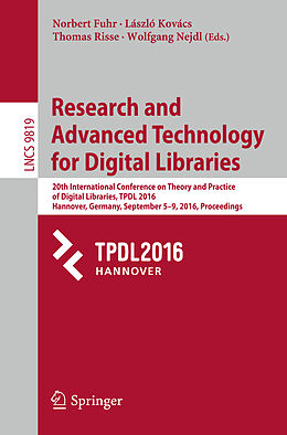 Kartonierter Einband Research and Advanced Technology for Digital Libraries von 