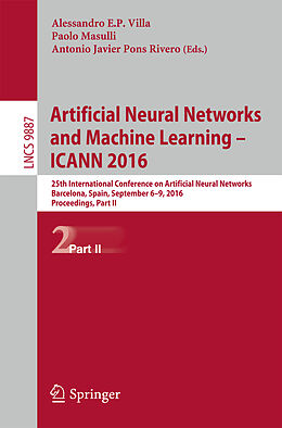 Kartonierter Einband Artificial Neural Networks and Machine Learning   ICANN 2016 von 