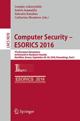 Kartonierter Einband Computer Security   ESORICS 2016 von 
