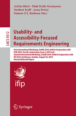 Kartonierter Einband Usability- and Accessibility-Focused Requirements Engineering von 