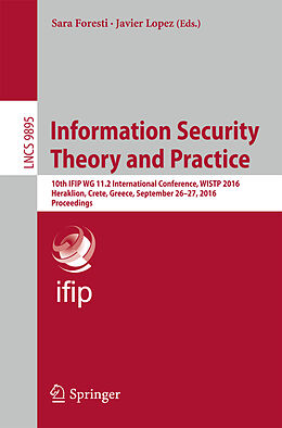 Kartonierter Einband Information Security Theory and Practice von 