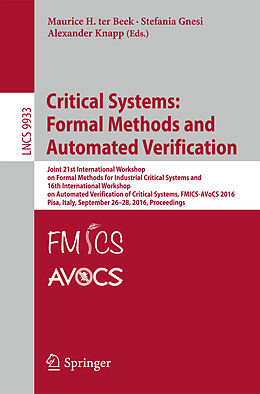 Kartonierter Einband Critical Systems: Formal Methods and Automated Verification von 