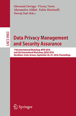Kartonierter Einband Data Privacy Management and Security Assurance von 