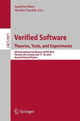 E-Book (pdf) Verified Software. Theories, Tools, and Experiments von 