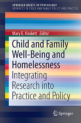 Couverture cartonnée Child and Family Well-Being and Homelessness de 