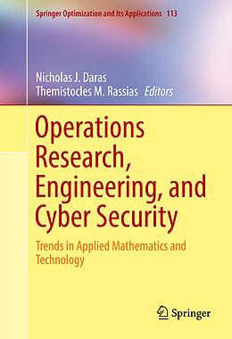 Livre Relié Operations Research, Engineering, and Cyber Security de 