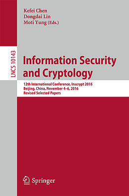 Kartonierter Einband Information Security and Cryptology von 