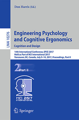 Kartonierter Einband Engineering Psychology and Cognitive Ergonomics: Cognition and Design von 
