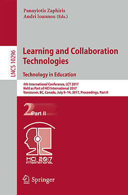 Couverture cartonnée Learning and Collaboration Technologies. Technology in Education de 