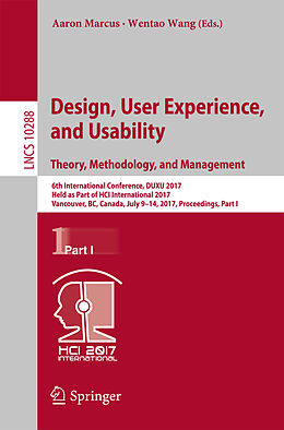 Kartonierter Einband Design, User Experience, and Usability: Theory, Methodology, and Management von 