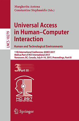 Kartonierter Einband Universal Access in Human Computer Interaction. Human and Technological Environments von 