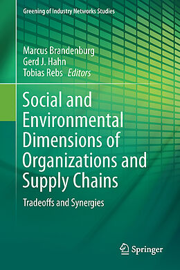 Fester Einband Social and Environmental Dimensions of Organizations and Supply Chains von 