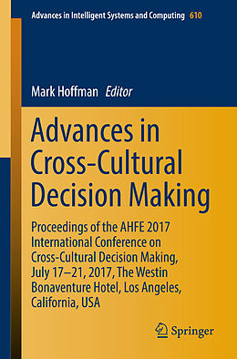 Kartonierter Einband Advances in Cross-Cultural Decision Making von 
