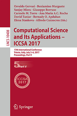 Kartonierter Einband Computational Science and Its Applications   ICCSA 2017 von 