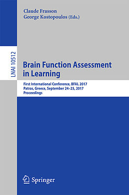 Kartonierter Einband Brain Function Assessment in Learning von 