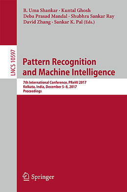 Couverture cartonnée Pattern Recognition and Machine Intelligence de 