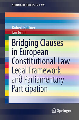 Kartonierter Einband Bridging Clauses in European Constitutional Law von Robert Böttner, Jan Grinc