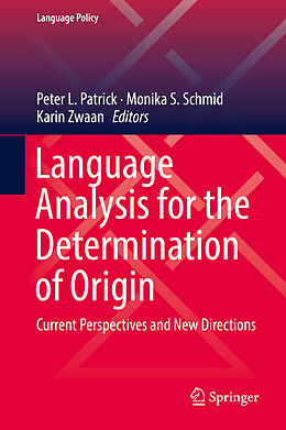 Livre Relié Language Analysis for the Determination of Origin de 