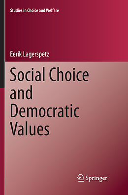 Kartonierter Einband Social Choice and Democratic Values von Eerik Lagerspetz