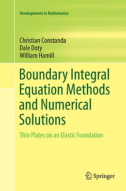 Couverture cartonnée Boundary Integral Equation Methods and Numerical Solutions de Christian Constanda, William Hamill, Dale Doty