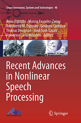 Kartonierter Einband Recent Advances in Nonlinear Speech Processing von 