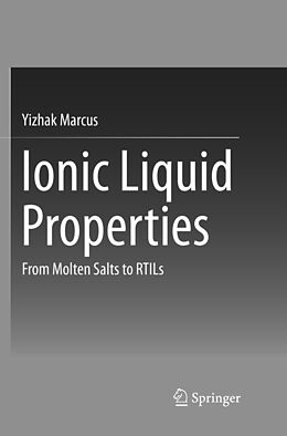 Couverture cartonnée Ionic Liquid Properties de Yizhak Marcus