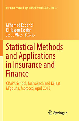 Couverture cartonnée Statistical Methods and Applications in Insurance and Finance de 