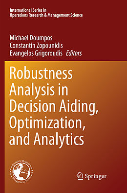 Kartonierter Einband Robustness Analysis in Decision Aiding, Optimization, and Analytics von 
