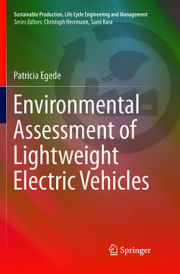 Couverture cartonnée Environmental Assessment of Lightweight Electric Vehicles de Patricia Egede