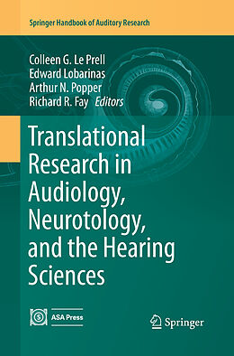 Couverture cartonnée Translational Research in Audiology, Neurotology, and the Hearing Sciences de 