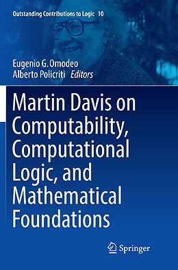 Couverture cartonnée Martin Davis on Computability, Computational Logic, and Mathematical Foundations de 