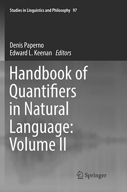Couverture cartonnée Handbook of Quantifiers in Natural Language: Volume II de 