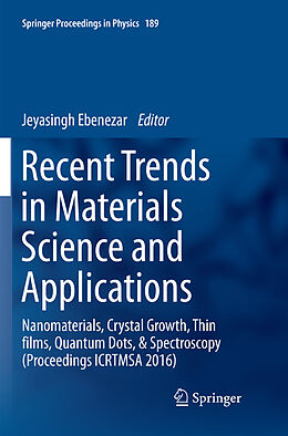Kartonierter Einband Recent Trends in Materials Science and Applications von 