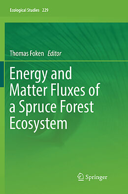 Couverture cartonnée Energy and Matter Fluxes of a Spruce Forest Ecosystem de 