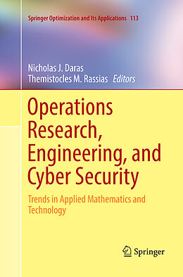 Couverture cartonnée Operations Research, Engineering, and Cyber Security de 