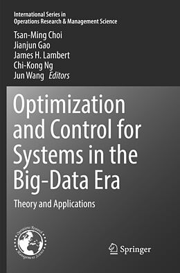 Couverture cartonnée Optimization and Control for Systems in the Big-Data Era de 