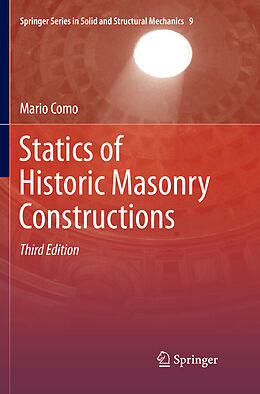 Couverture cartonnée Statics of Historic Masonry Constructions de Mario Como