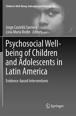 Couverture cartonnée Psychosocial Well-being of Children and Adolescents in Latin America de 