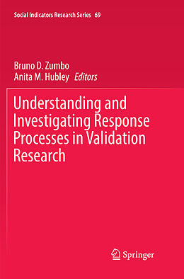 Kartonierter Einband Understanding and Investigating Response Processes in Validation Research von 