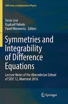 Couverture cartonnée Symmetries and Integrability of Difference Equations de 