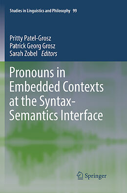 Couverture cartonnée Pronouns in Embedded Contexts at the Syntax-Semantics Interface de 