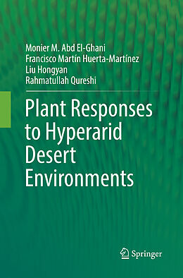 Couverture cartonnée Plant Responses to Hyperarid Desert Environments de Monier M. Abd El-Ghani, Rahmatullah Qureshi, Liu Hongyan