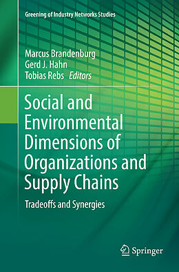 Kartonierter Einband Social and Environmental Dimensions of Organizations and Supply Chains von 