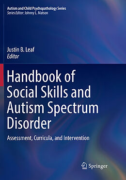 Couverture cartonnée Handbook of Social Skills and Autism Spectrum Disorder de 