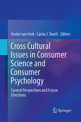 Couverture cartonnée Cross Cultural Issues in Consumer Science and Consumer Psychology de 