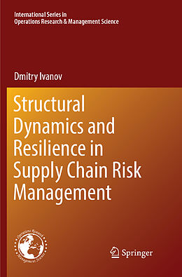 Couverture cartonnée Structural Dynamics and Resilience in Supply Chain Risk Management de Dmitry Ivanov