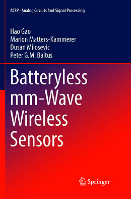 Couverture cartonnée Batteryless mm-Wave Wireless Sensors de Hao Gao, Peter G. M. Baltus, Dusan Milosevic